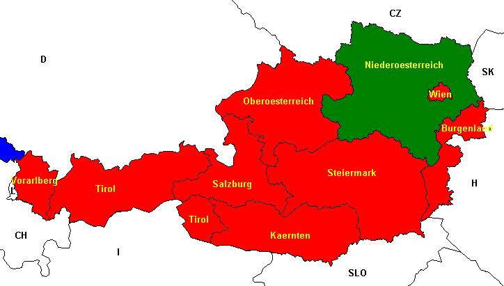 Karte&nbsp;von&nbsp;&Ouml;sterreich&nbsp;mit&nbsp;Nieder&ouml;sterreich